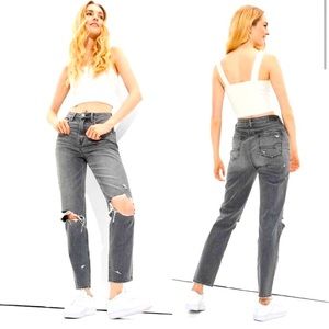 American Eagle Outfitters 🦅 Ripped Highest Waist Jeans in Washed Black